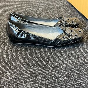 Stuart Weitzman Black Patent Leather Loafers